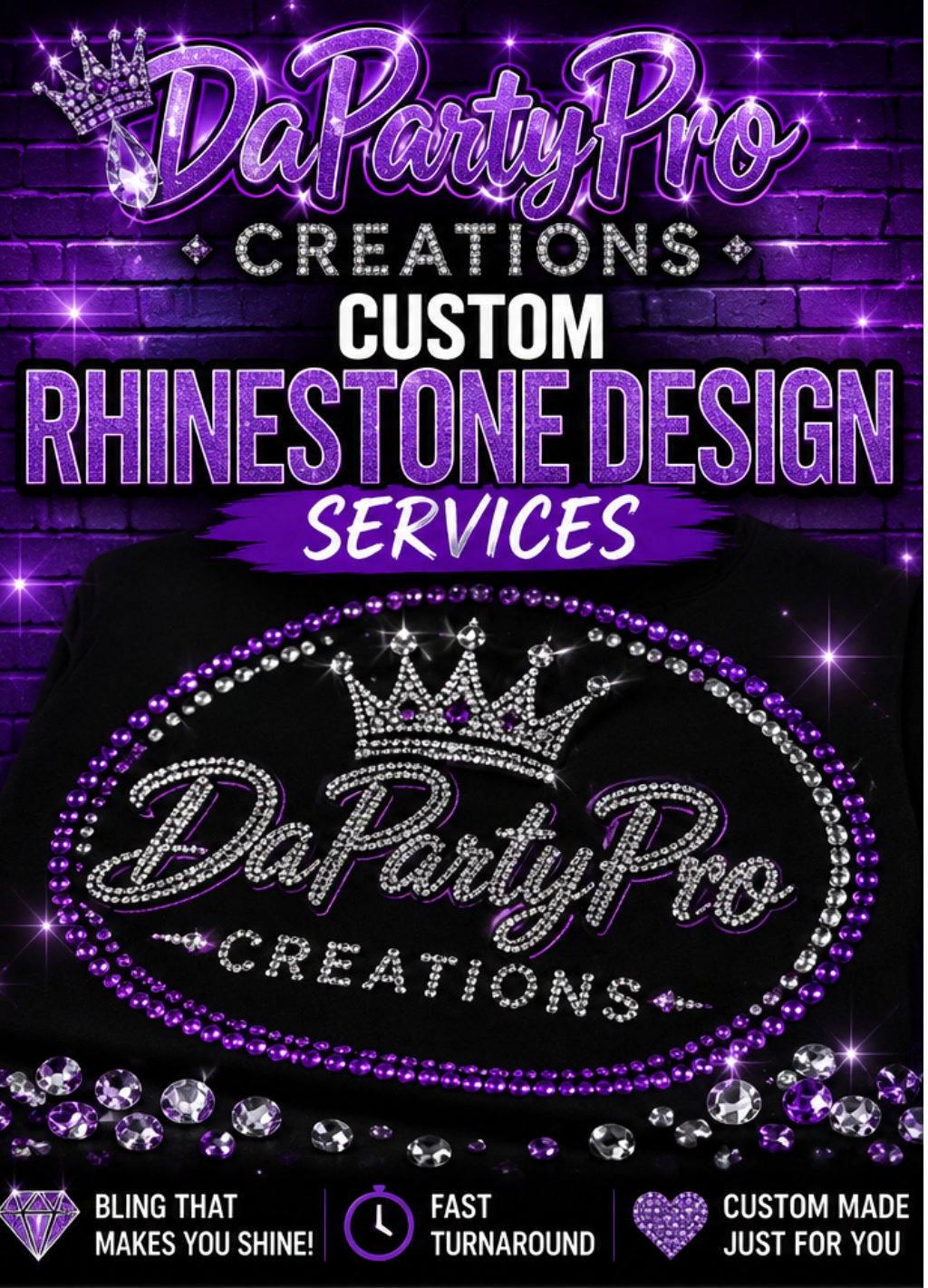 CUSTOM RHINESTTONE DESIGN SERVICES