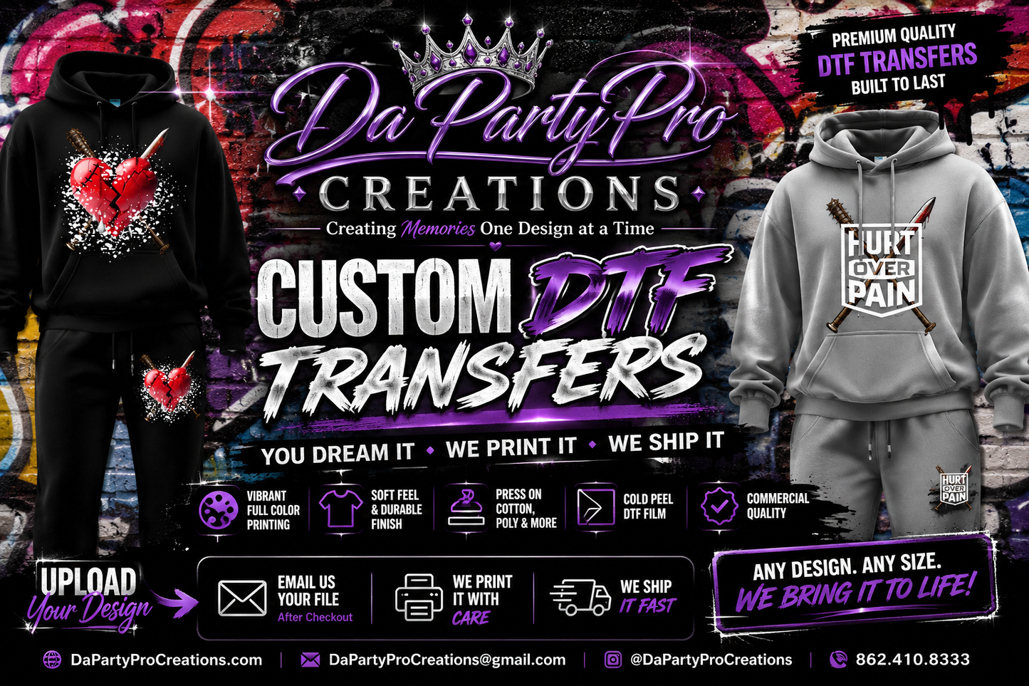 CUSTOM DTF TRANSFERS